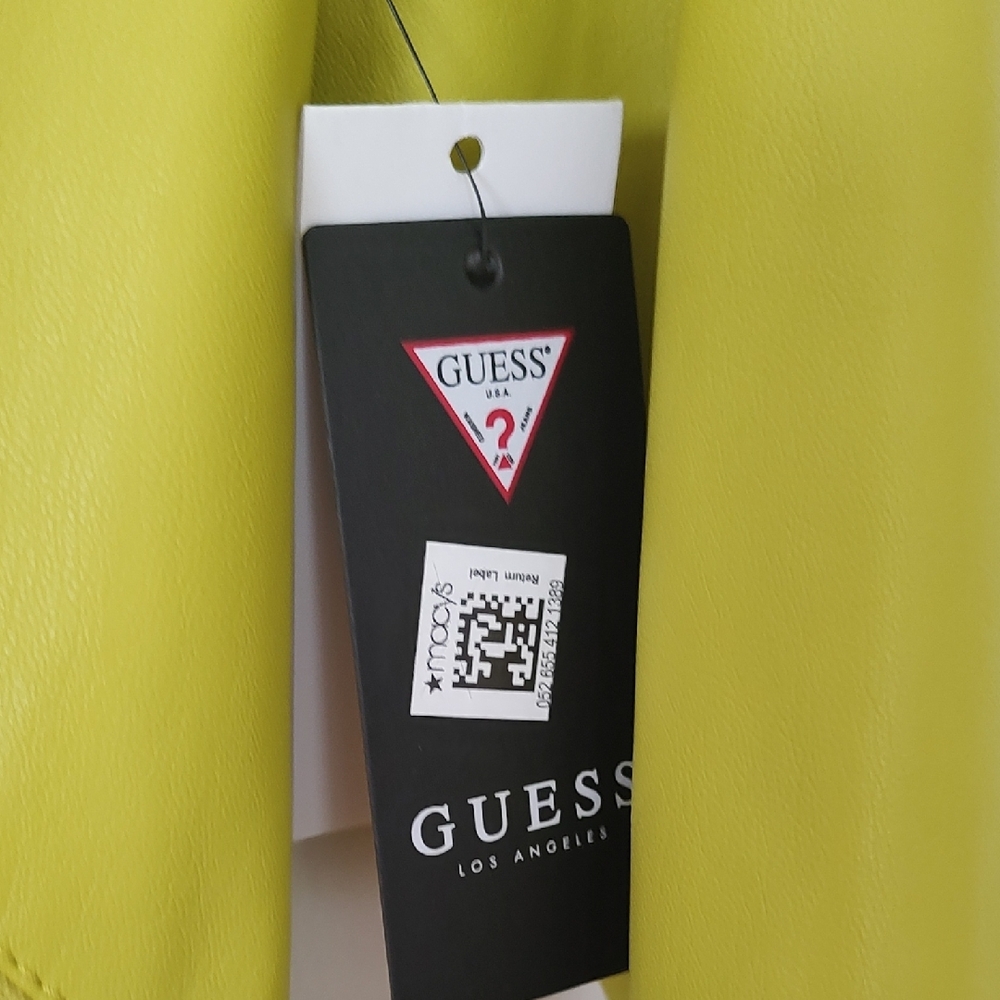 Guess Yellow Leather Moto Jacket - Picture 4 of 8